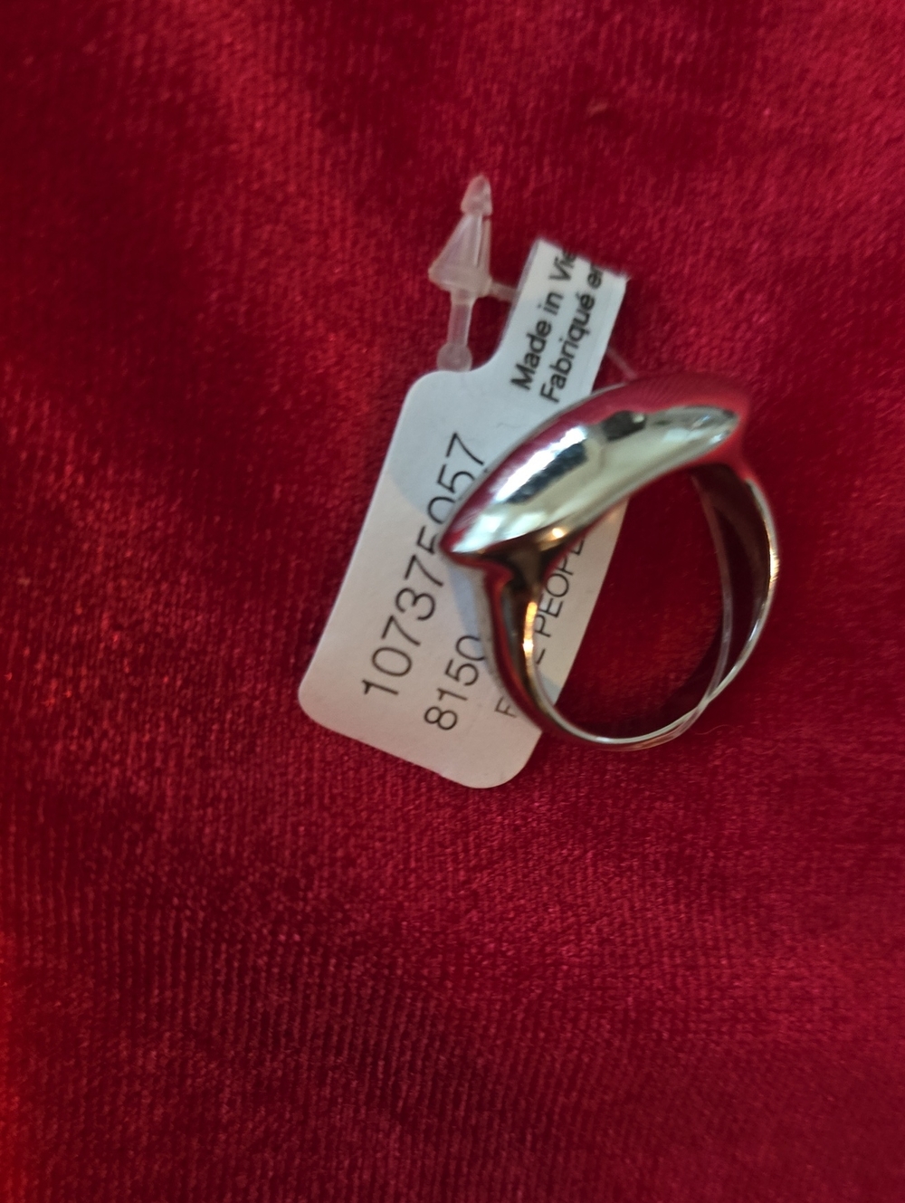 Free People Sleek Silver Dome Statement Ring - Women's Accessory Sz.7